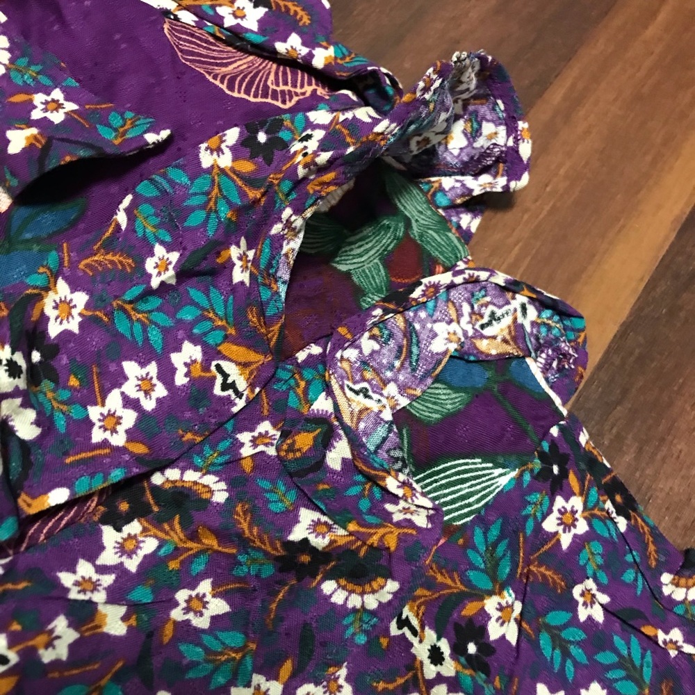 Band Of The Free Margaux Purple Mixed Floral Mini Dress NWT - Picture 4 of 11